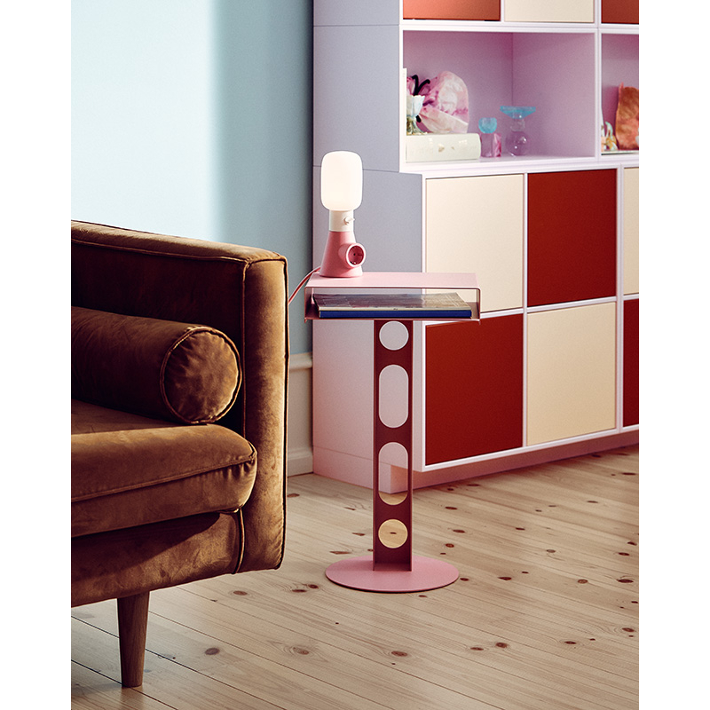 Table d'appoint guéridon Table SIDEKICK Bubble gum PEDESTAL