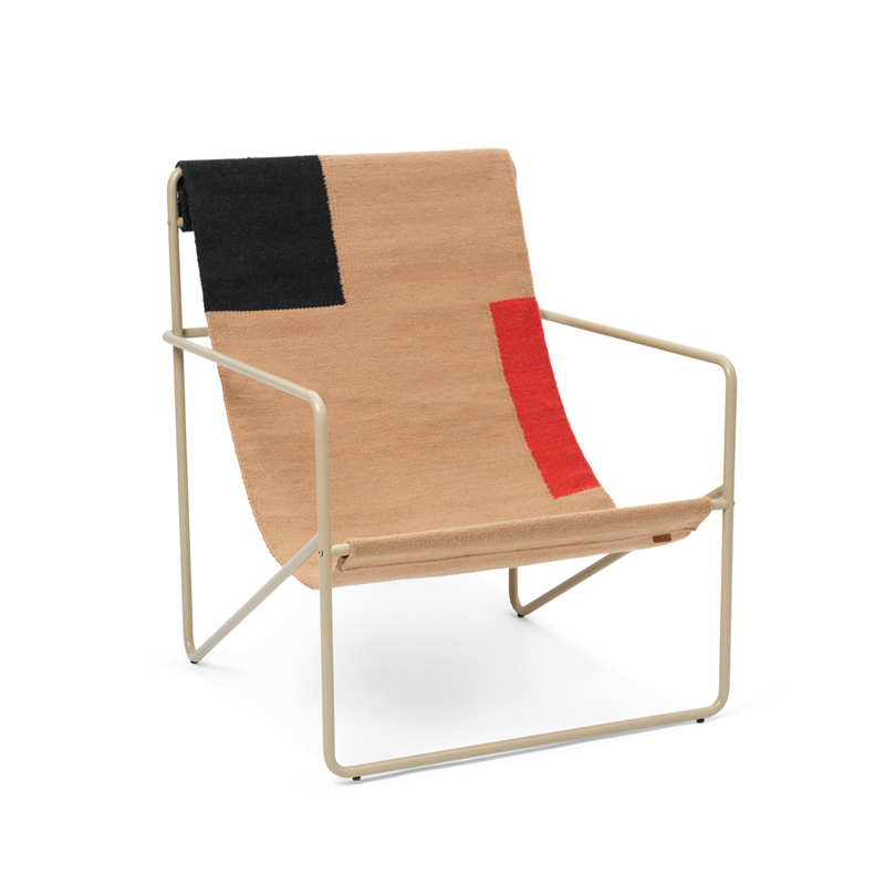 Fauteuil DESERT Block Taupe, noir, orange FERM LIVING