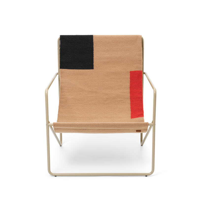 Fauteuil DESERT Block Taupe, noir, orange FERM LIVING