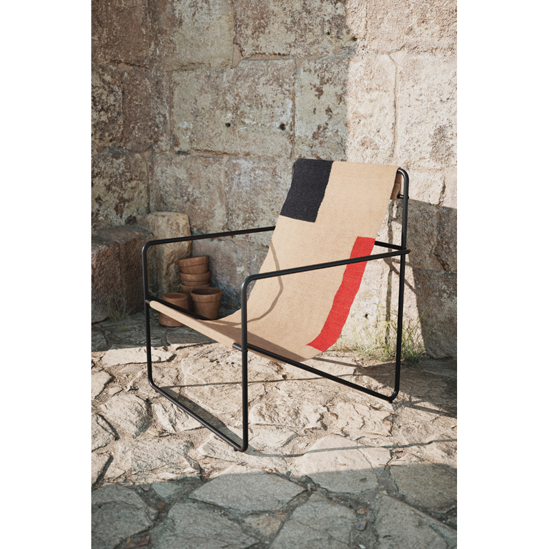 Fauteuil DESERT Block Taupe, noir, orange FERM LIVING
