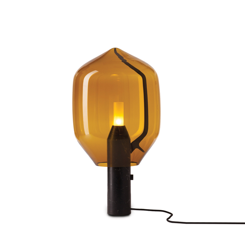Lampe à poser LIGHTHOUSE Verre ambré / Marbre  noir Marquina  ESTABLISHED & SONS