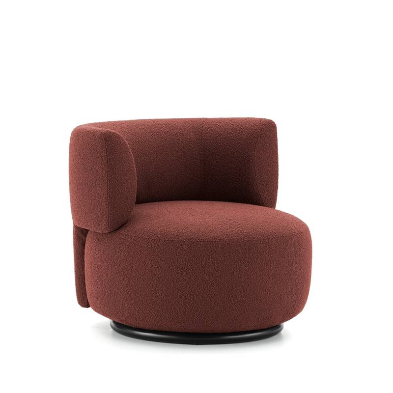 Fauteuil K-WAIT Bouclé Bouclé rouge brique KARTELL