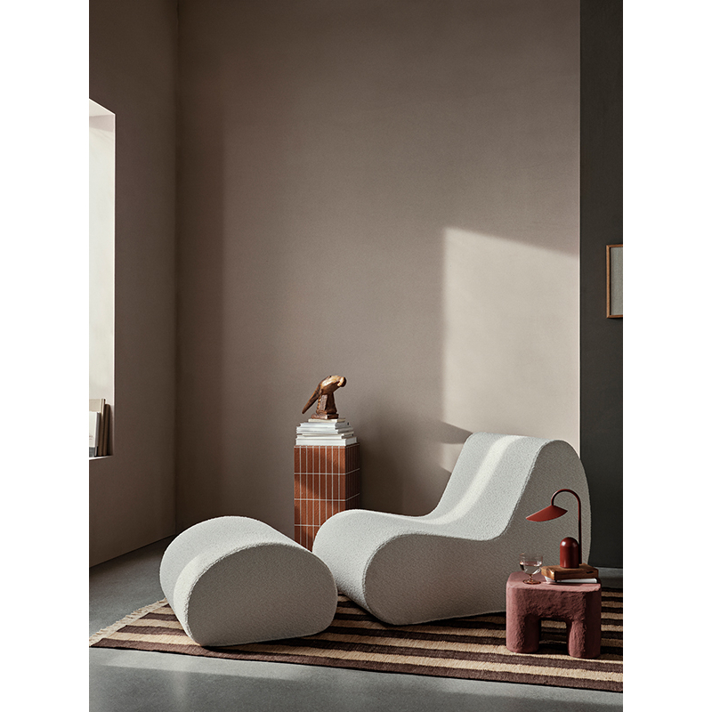Pouf ROULI Bouclé Blanc cassé FERM LIVING