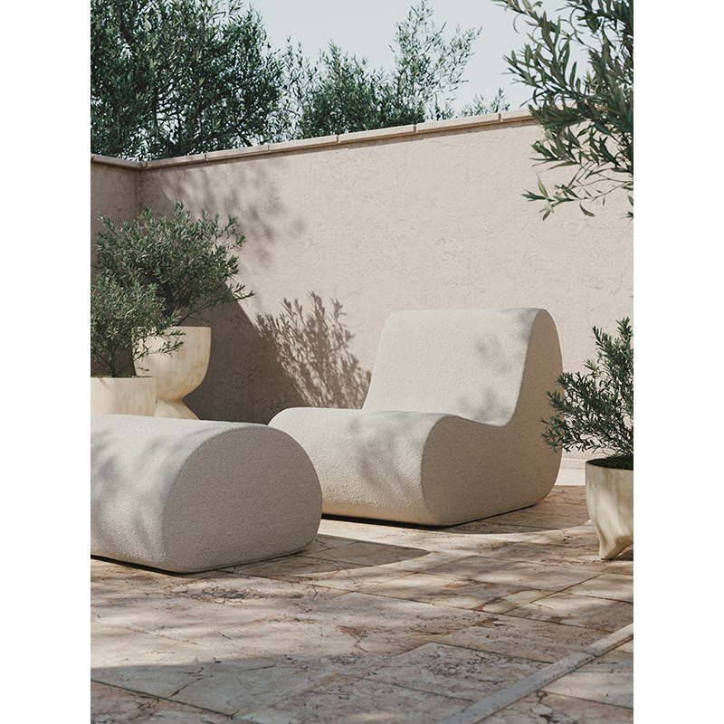 Pouf ROULI Bouclé Blanc cassé FERM LIVING