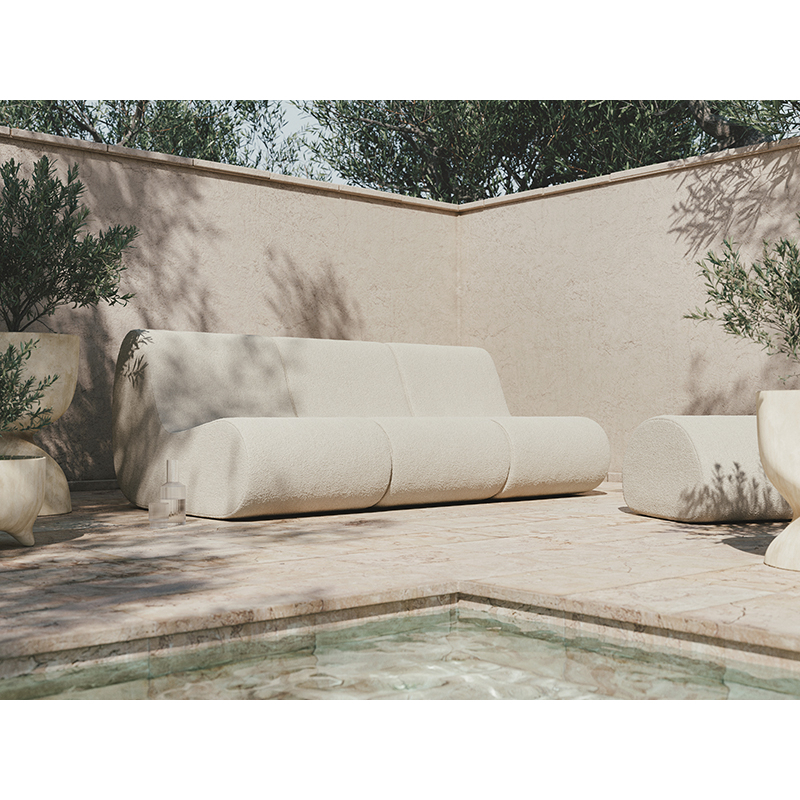 Pouf ROULI Bouclé Blanc cassé FERM LIVING