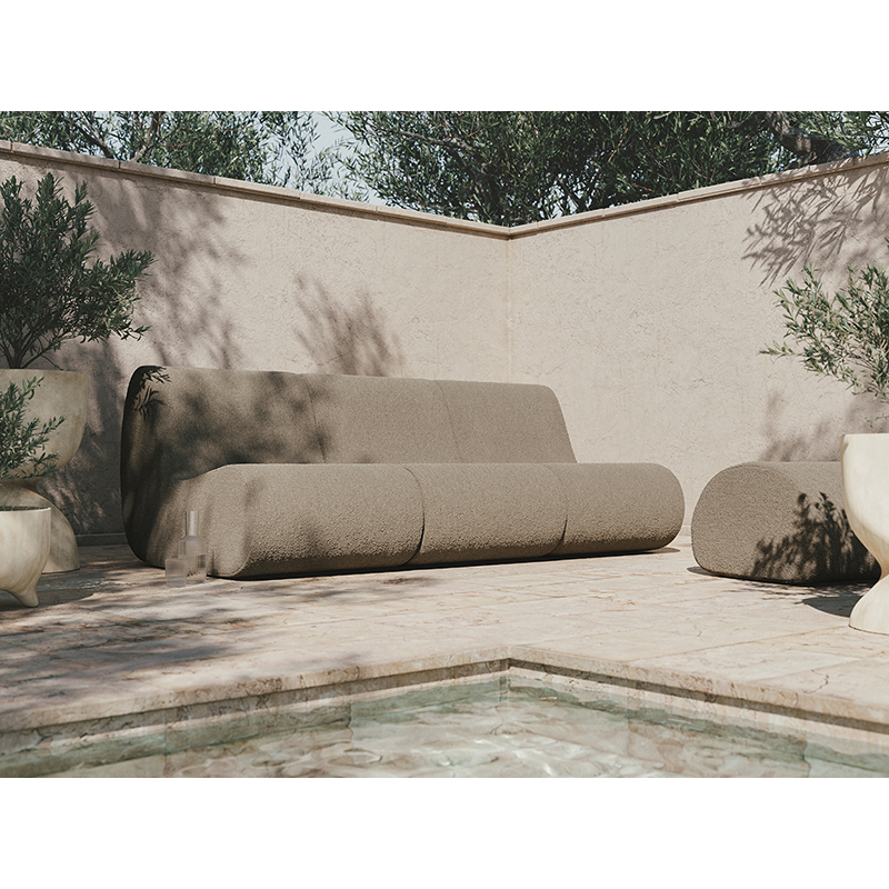 Pouf ROULI Bouclé Sable FERM LIVING