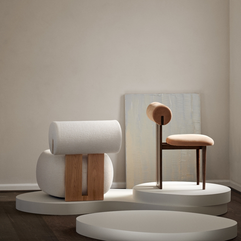 Fauteuil HIPPO Barnum Bouclé 03/ chêne naturel NORR11