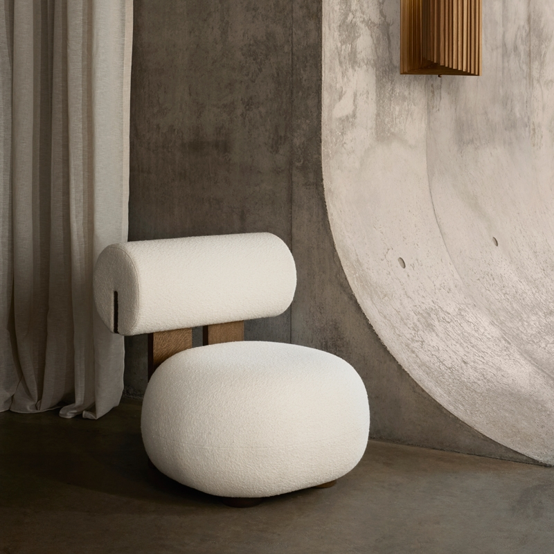 Fauteuil HIPPO Barnum Bouclé 03/ chêne fumé clair NORR11
