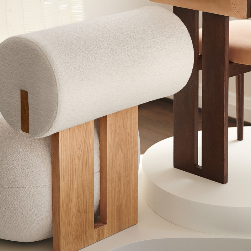 Fauteuil HIPPO Barnum Bouclé 03/ chêne fumé clair NORR11