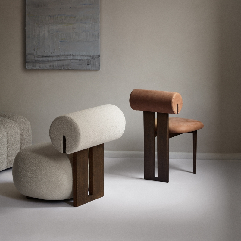 Fauteuil HIPPO Barnum Bouclé 03/ chêne fumé clair NORR11