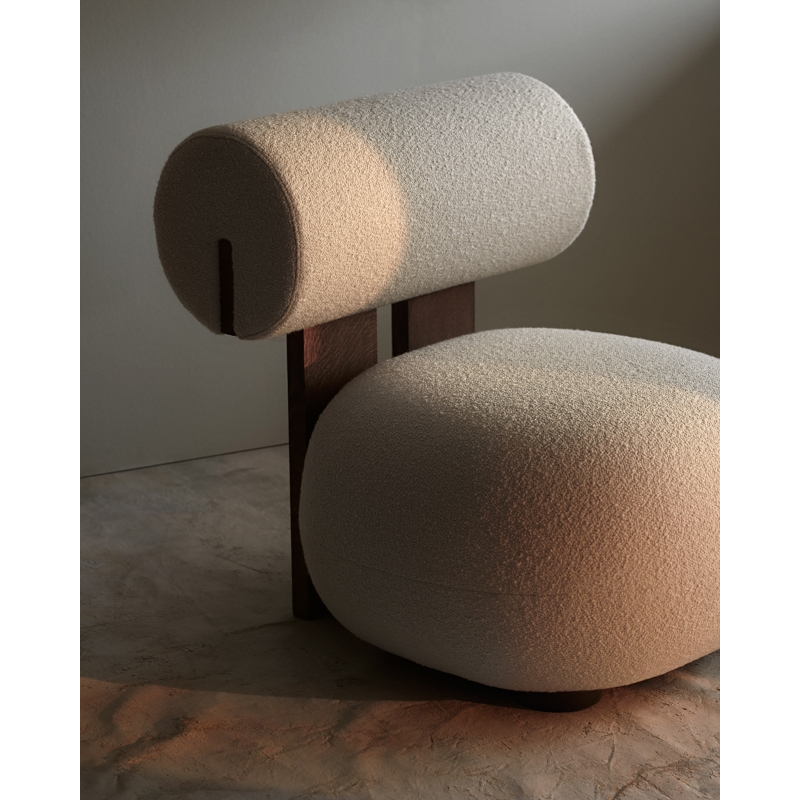 Fauteuil HIPPO Barnum Bouclé 03/ chêne fumé clair NORR11