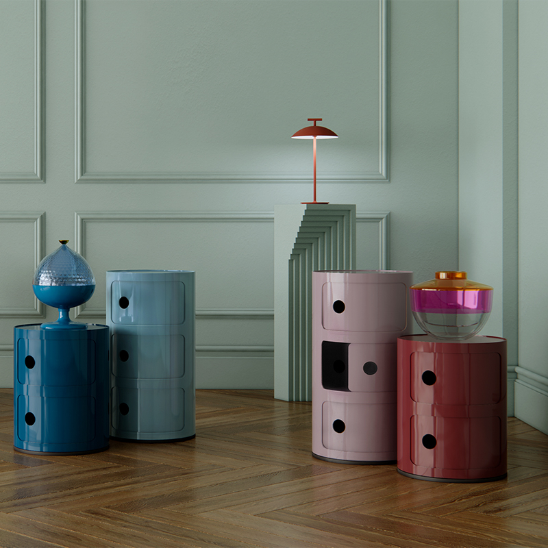 Meuble de rangement COMPONIBILI 2 tiroirs Bleu clair KARTELL