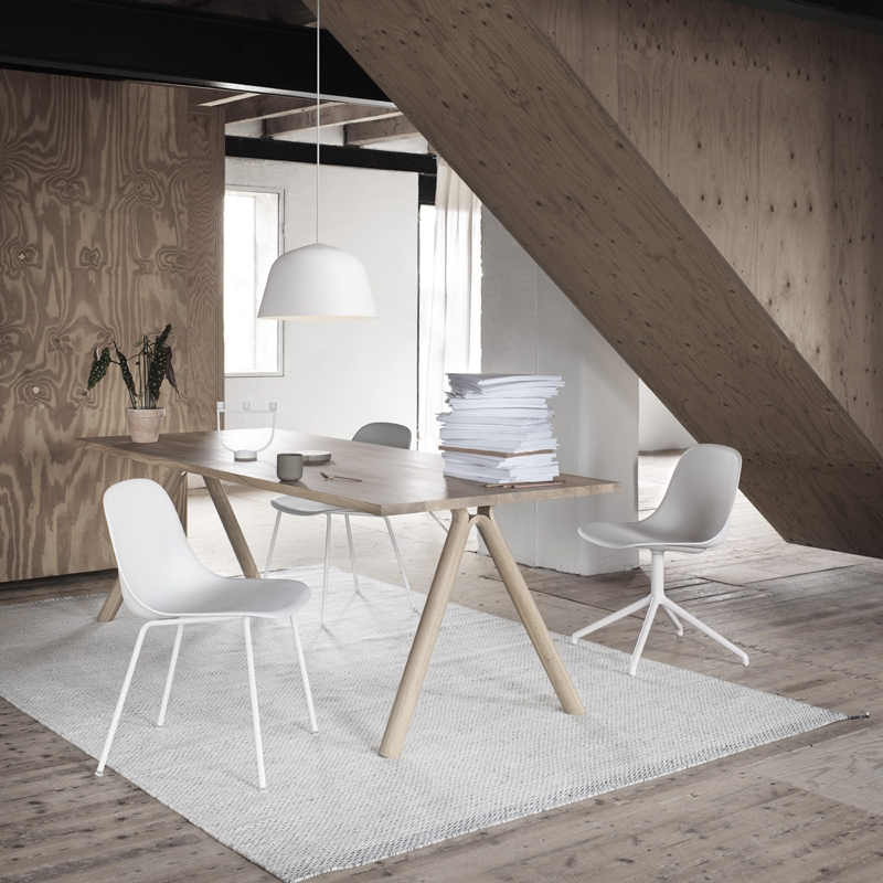Chaise FIBER CHAIR 4 pieds acier Gris MUUTO