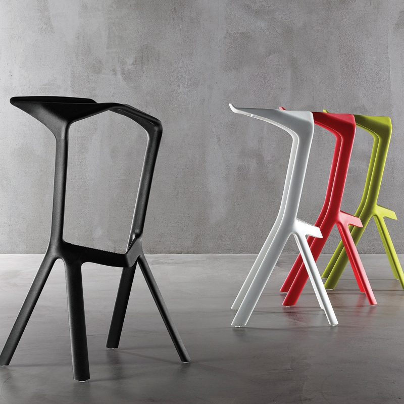 Tabouret haut MIURA Rouge foncé PLANK