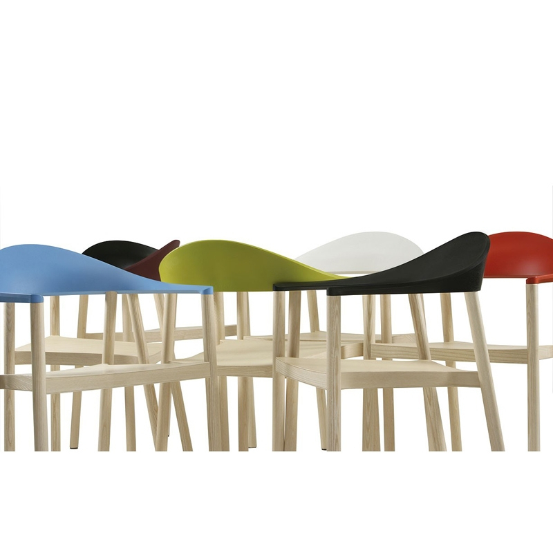 Chaise MONZA Dossier bleu clair PLANK