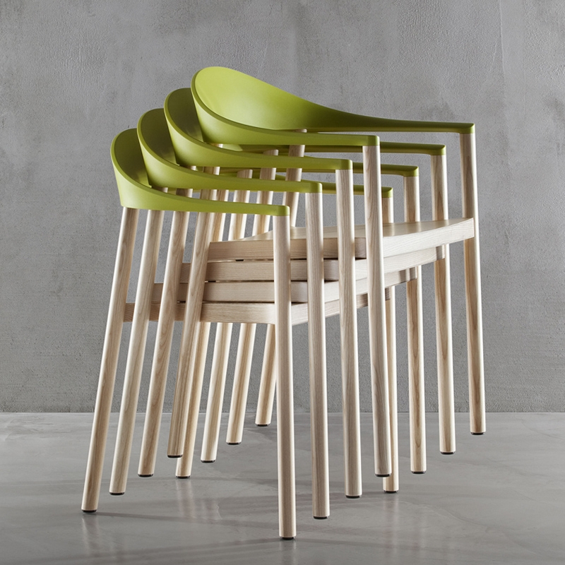 Chaise MONZA Dossier bleu clair PLANK