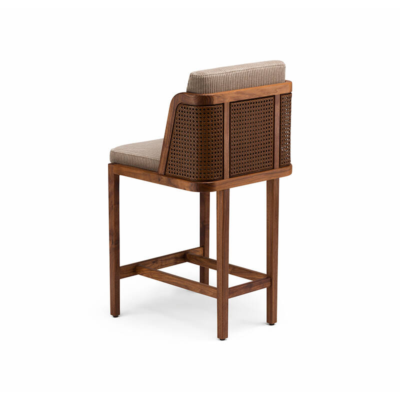Tabouret haut THRONE Noyer danois huilé / Phlox 243 DE LA ESPADA