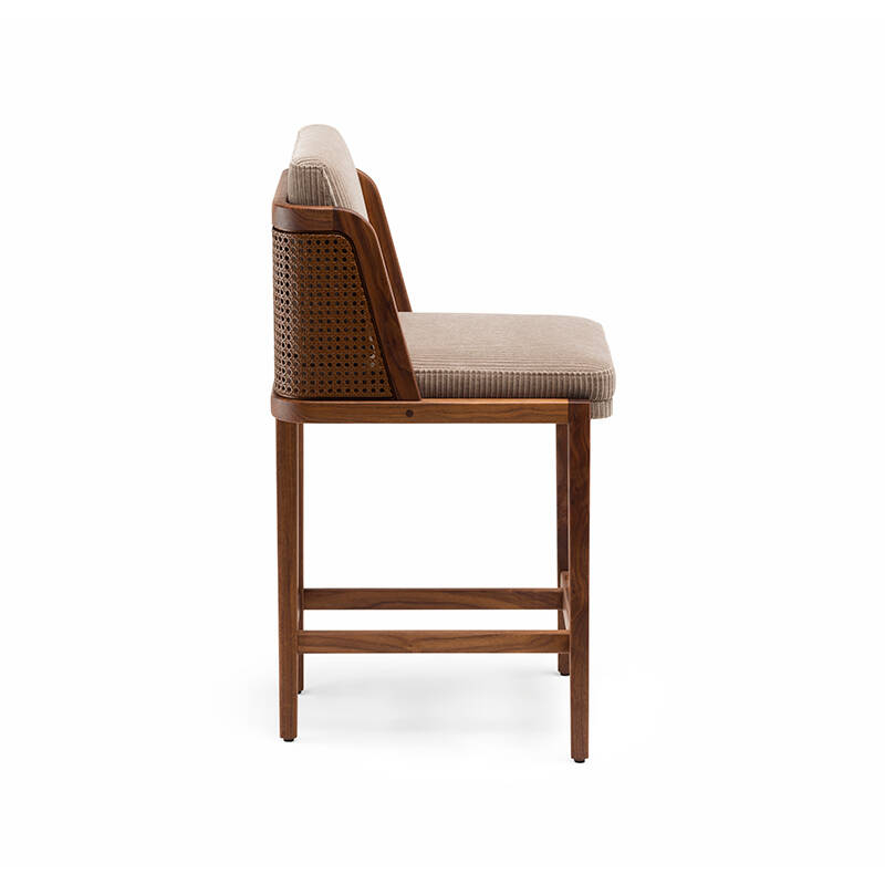 Tabouret haut THRONE Noyer danois huilé / Phlox 243 DE LA ESPADA