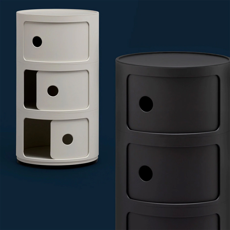 Meuble de rangement COMPONIBILI RECYCLED 3 tiroirs Noir KARTELL