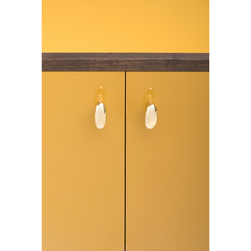 Meuble de rangement Buffet CLASSON 4 portes Noyer danois huilé / HDF Ochre DE LA ESPADA
