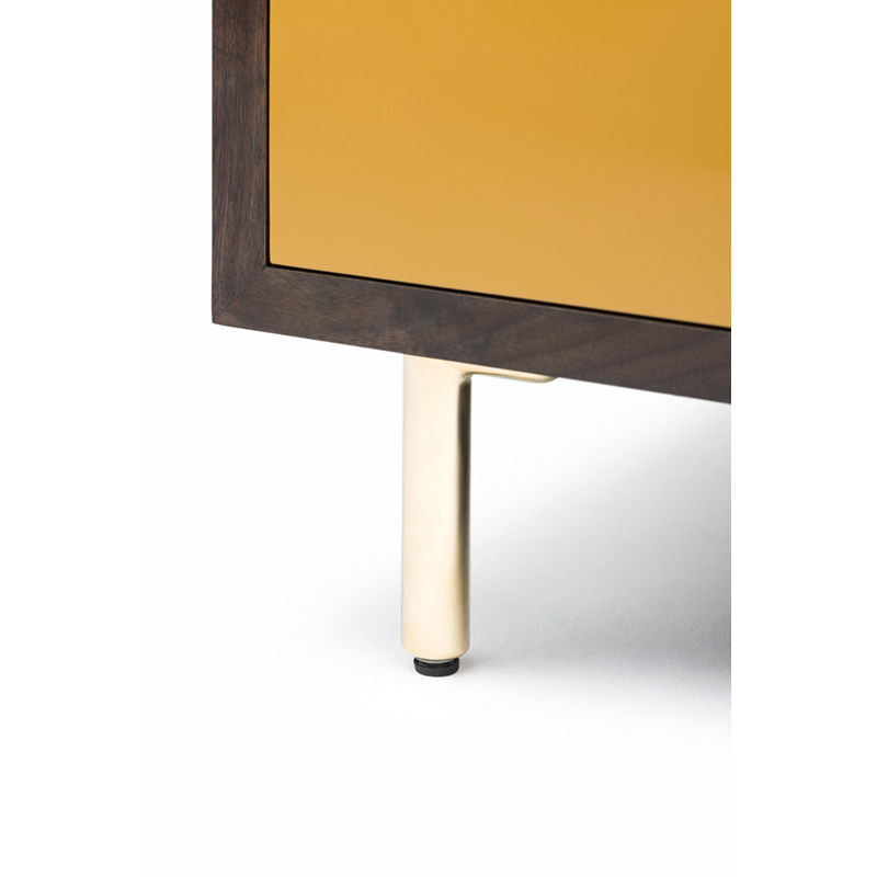 Meuble de rangement Buffet CLASSON 4 portes Noyer danois huilé / HDF Ochre DE LA ESPADA