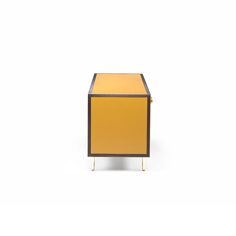Meuble de rangement Buffet CLASSON 4 portes Noyer danois huilé / HDF Ochre DE LA ESPADA