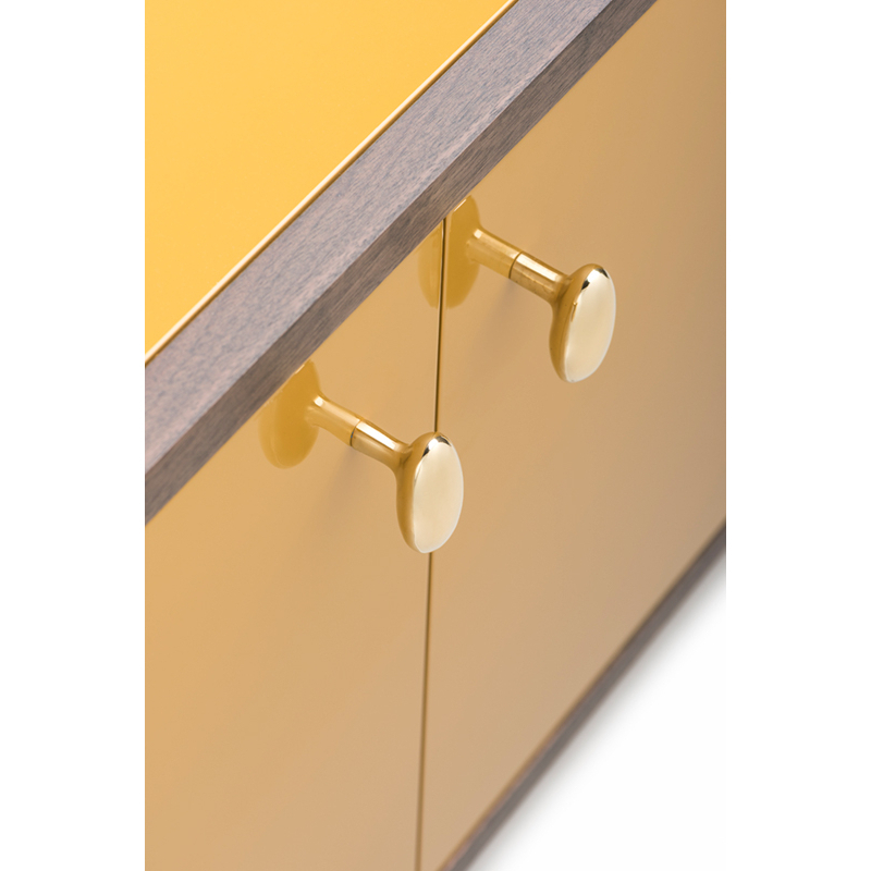 Meuble de rangement Buffet CLASSON 4 portes Noyer danois huilé / HDF Ochre DE LA ESPADA