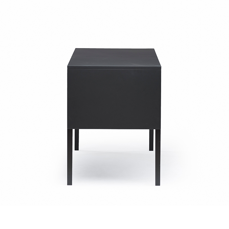 Bureau DRAPE Cuir noir / Frêne peint noir DE LA ESPADA