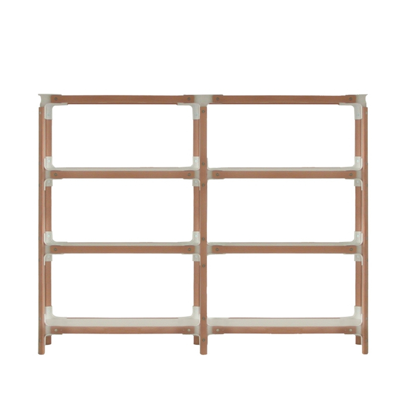 Etagère STEELWOOD SHELVING SYSTEM 4 plateaux 2 modules Blanc, bois MAGIS