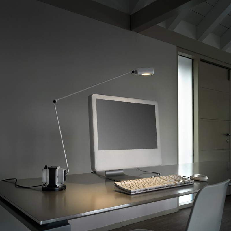 Lampe de bureau DAPHINE LED Nickel brossé LUMINA