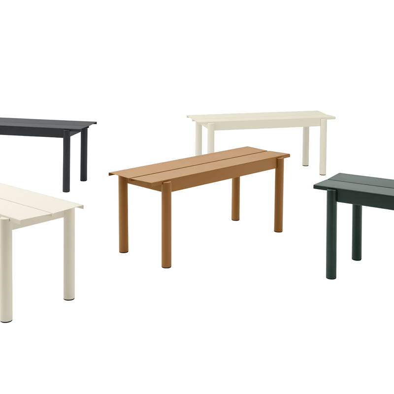 Banc LINEAR STEEL Noir MUUTO