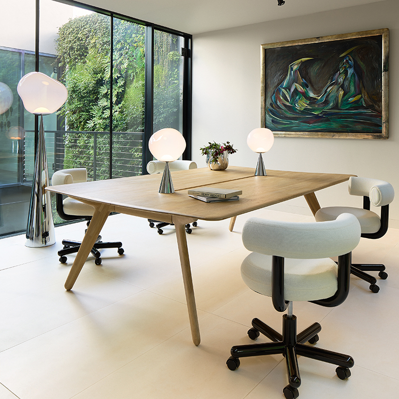 Lampadaire MELT CONE FAT Opalin/ chrome TOM DIXON