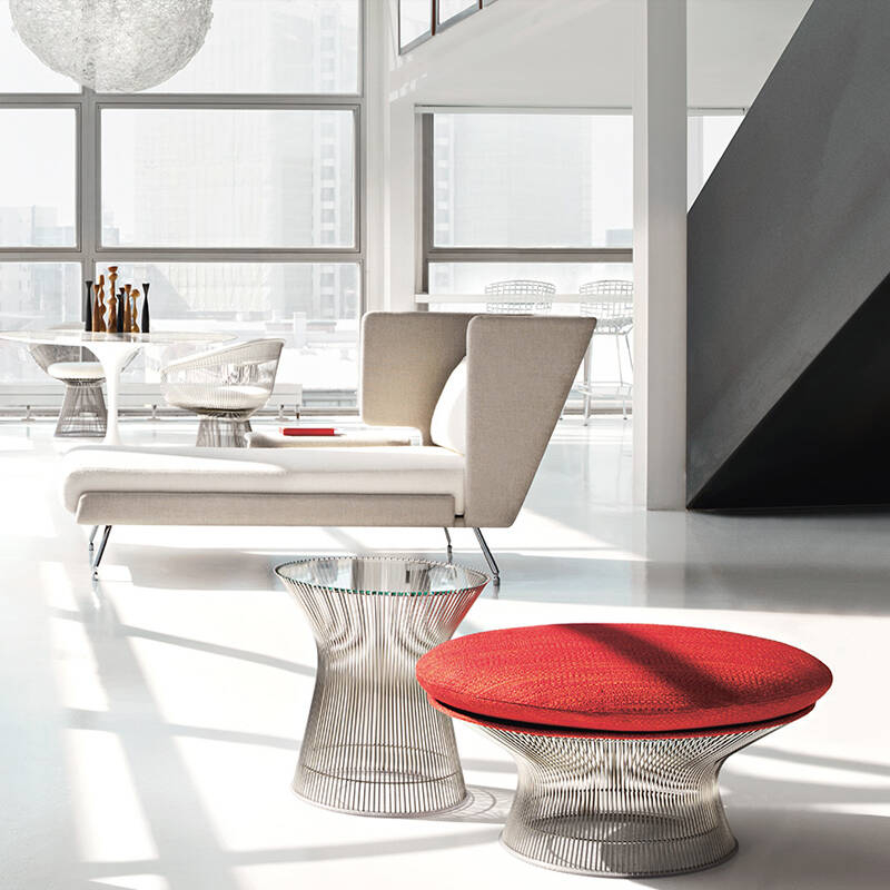 Table d'appoint guéridon PLATNER Ø 40 Marbre Noir veiné blanc KNOLL