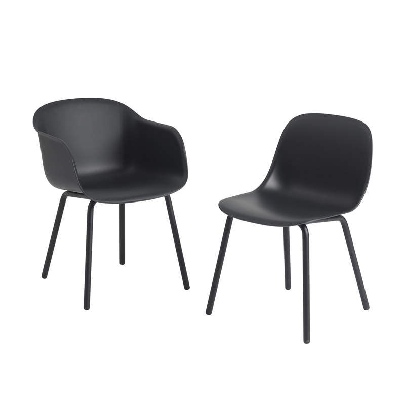 Chaise FIBER OUTDOOR Noir MUUTO