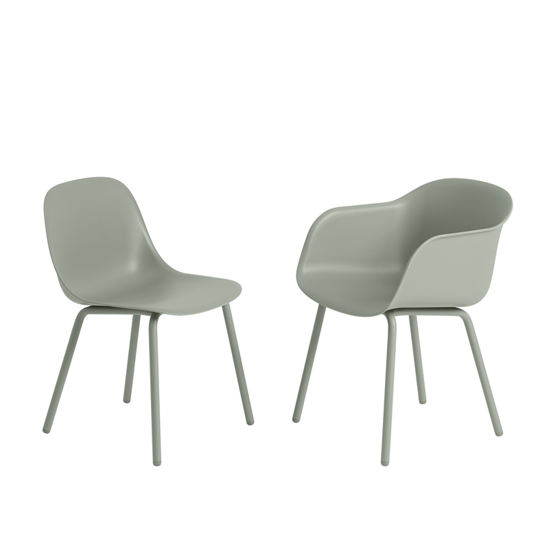 Chaise FIBER OUTDOOR Vert cendré MUUTO