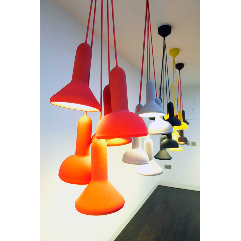 Suspension TORCH BUNCH S5 Gris / câble rouge  ESTABLISHED & SONS