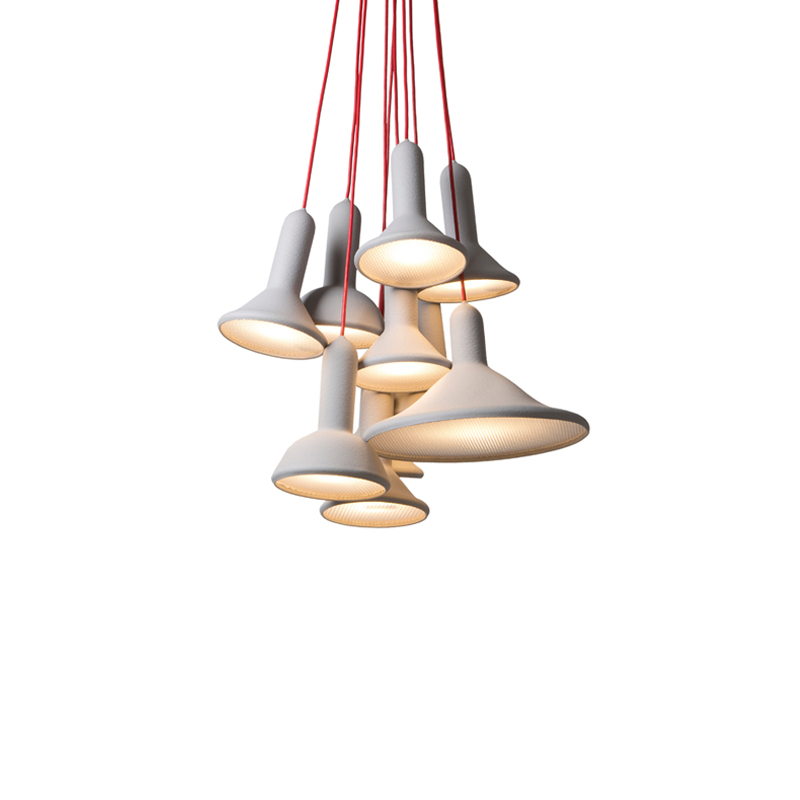 Suspension TORCH BUNCH S10 Gris / câble rouge  ESTABLISHED & SONS