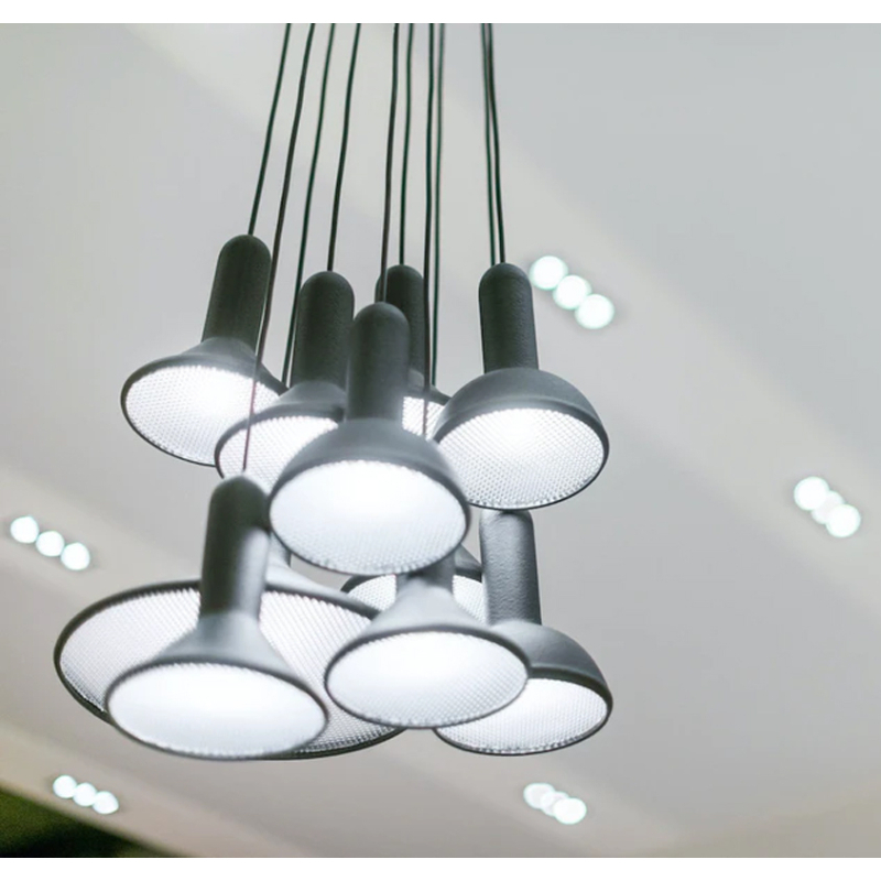 Suspension TORCH BUNCH S10 Gris / câble rouge  ESTABLISHED & SONS
