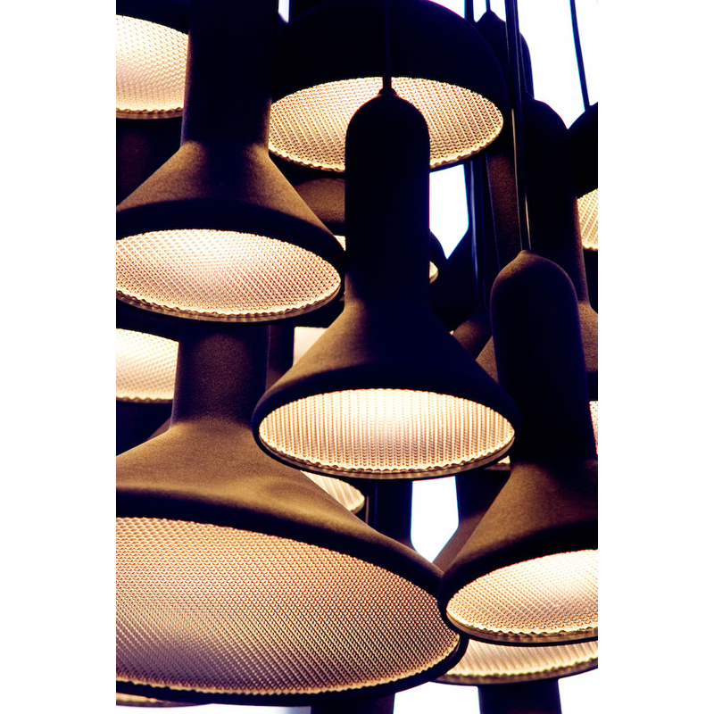 Suspension TORCH BUNCH S10 Gris / câble rouge  ESTABLISHED & SONS
