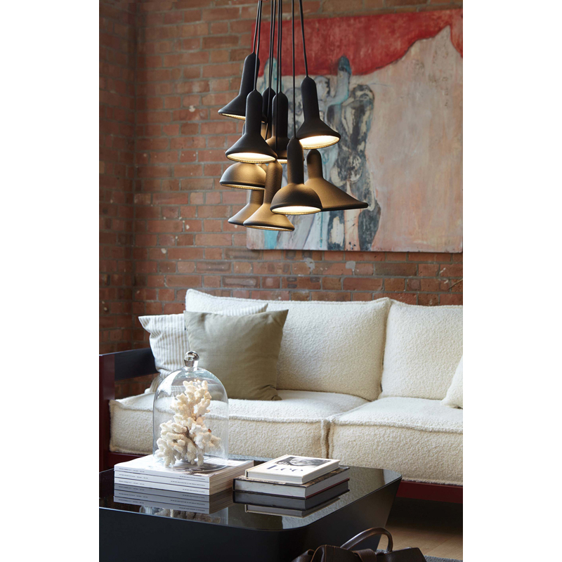 Suspension TORCH BUNCH S10 Gris / câble rouge  ESTABLISHED & SONS