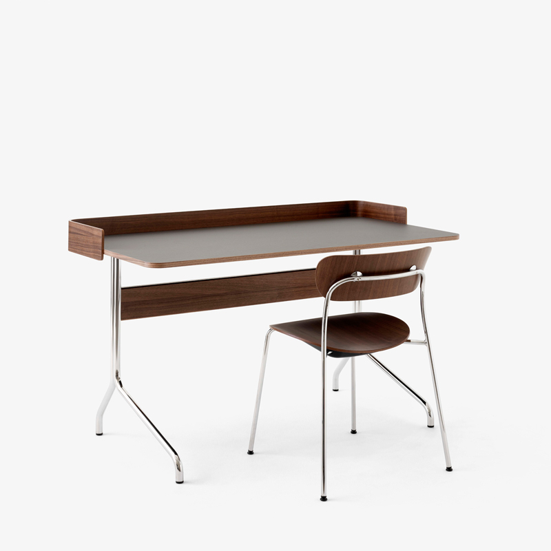 Chaise PAVILION AV1 piètement chrome Noyer AND TRADITION