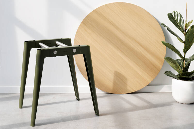 Table NEW MODERN Chêne Ø 110 Vert Romarin TIPTOE