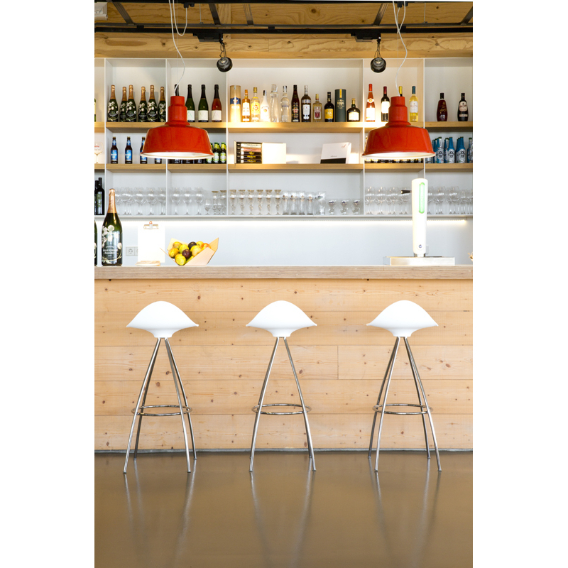 Tabouret haut ONDA Taupe/ chrome STUA