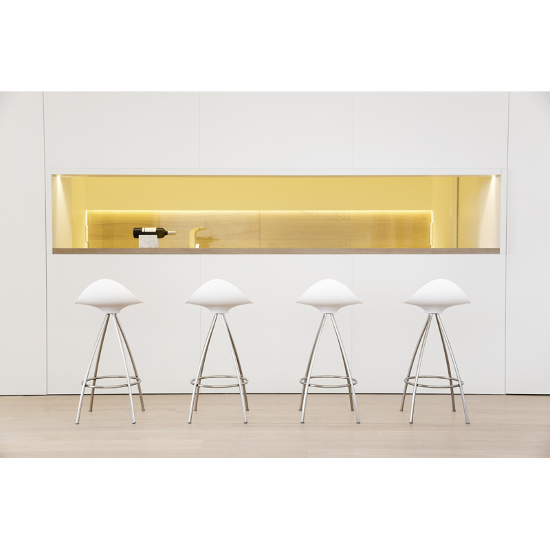Tabouret haut ONDA Taupe/ chrome STUA
