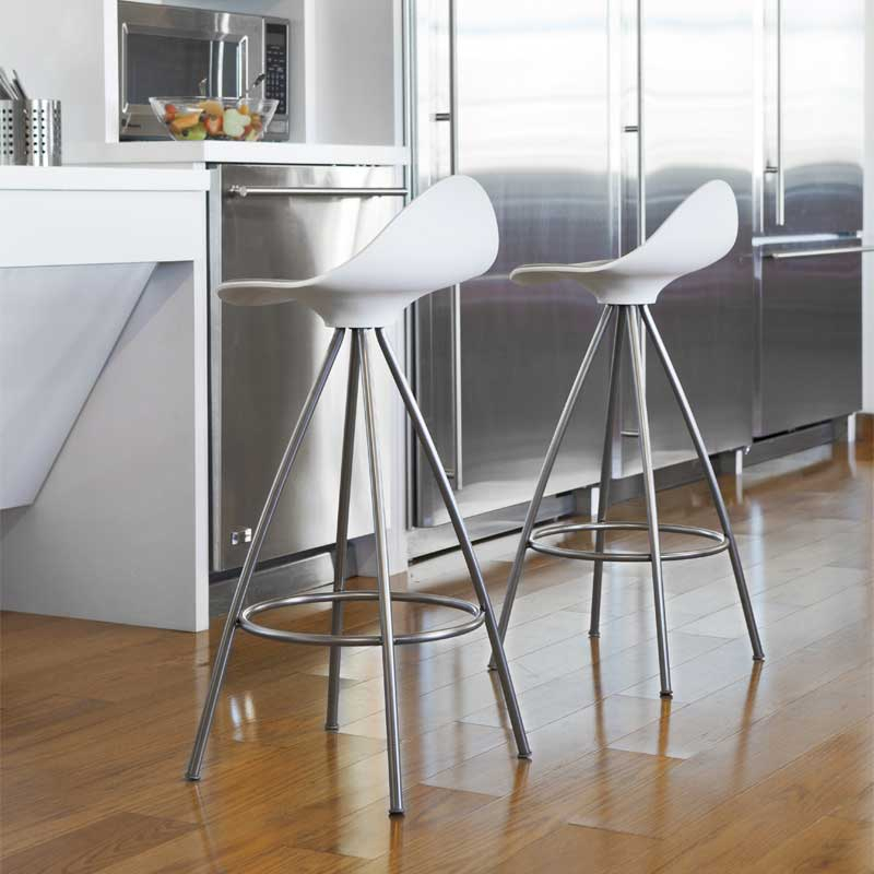 Tabouret haut ONDA Taupe/ chrome STUA