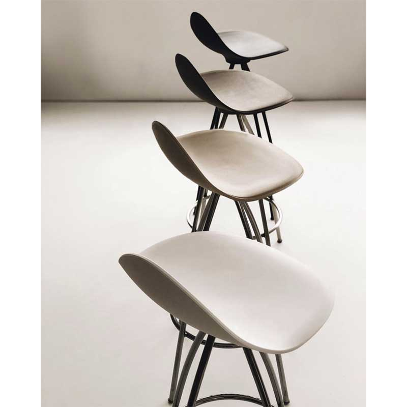 Tabouret haut ONDA Taupe/ chrome STUA