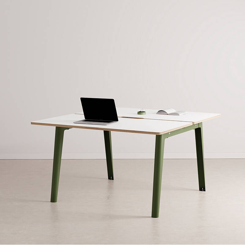 Bench Bench NEW MODERN 2 places Stratifié Blanc Vert Romarin TIPTOE