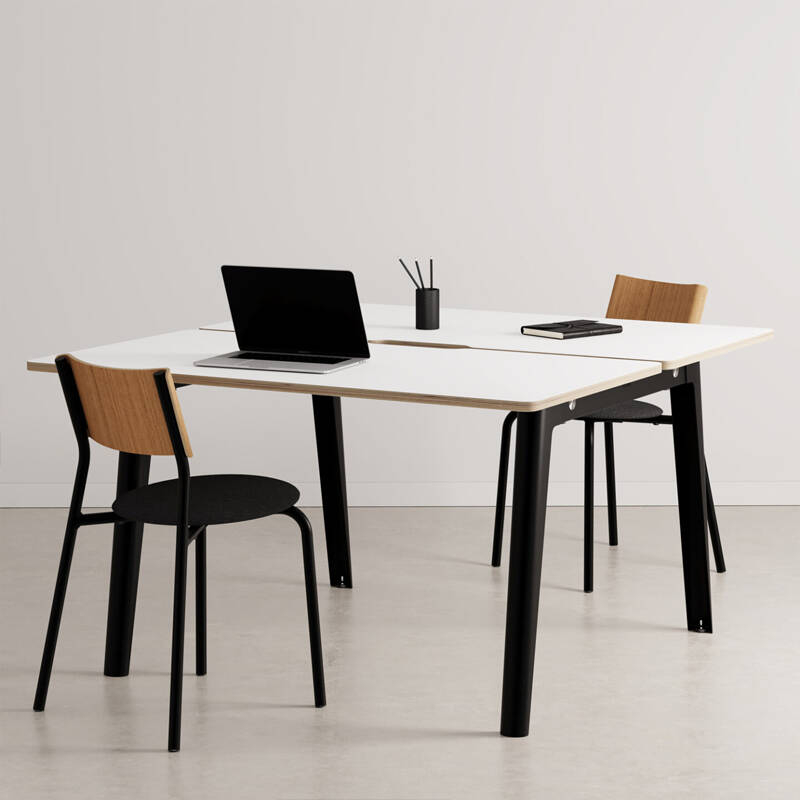 Bench Bench NEW MODERN 2 places Stratifié Blanc Noir graphite TIPTOE