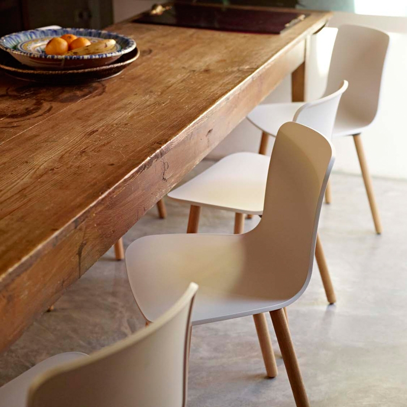 Chaise HAL RE WOOD Blanc  coton RE VITRA