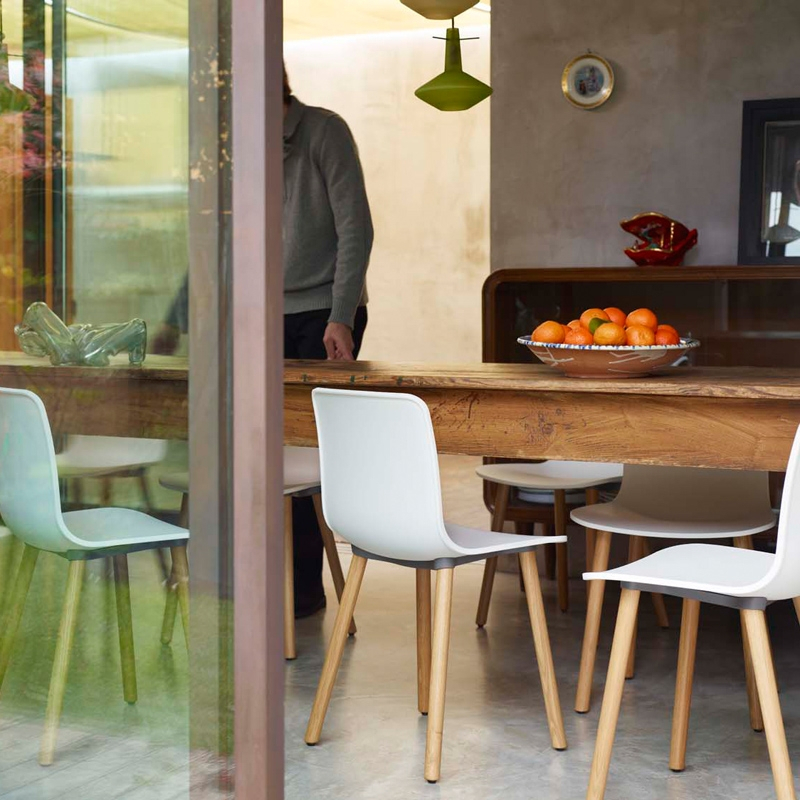 Chaise HAL RE WOOD Blanc  coton RE VITRA
